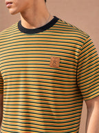 The Small Talk Stripe Crewneck Tee (Bumblebee)