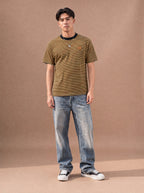 The Small Talk Stripe Crewneck Tee (Bumblebee)