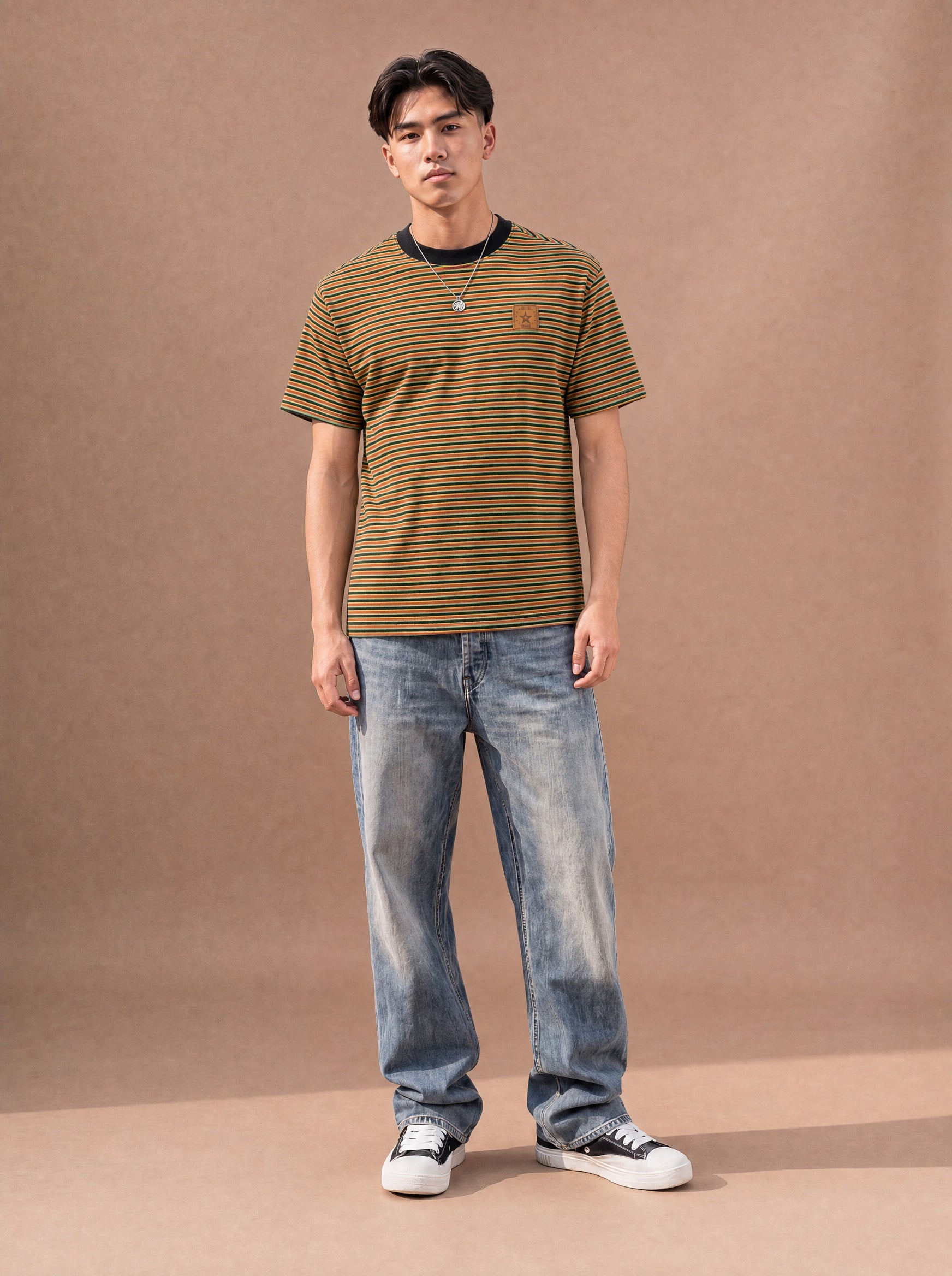 The Small Talk Stripe Crewneck Tee (Bumblebee)