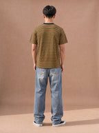 The Small Talk Stripe Crewneck Tee (Bumblebee)
