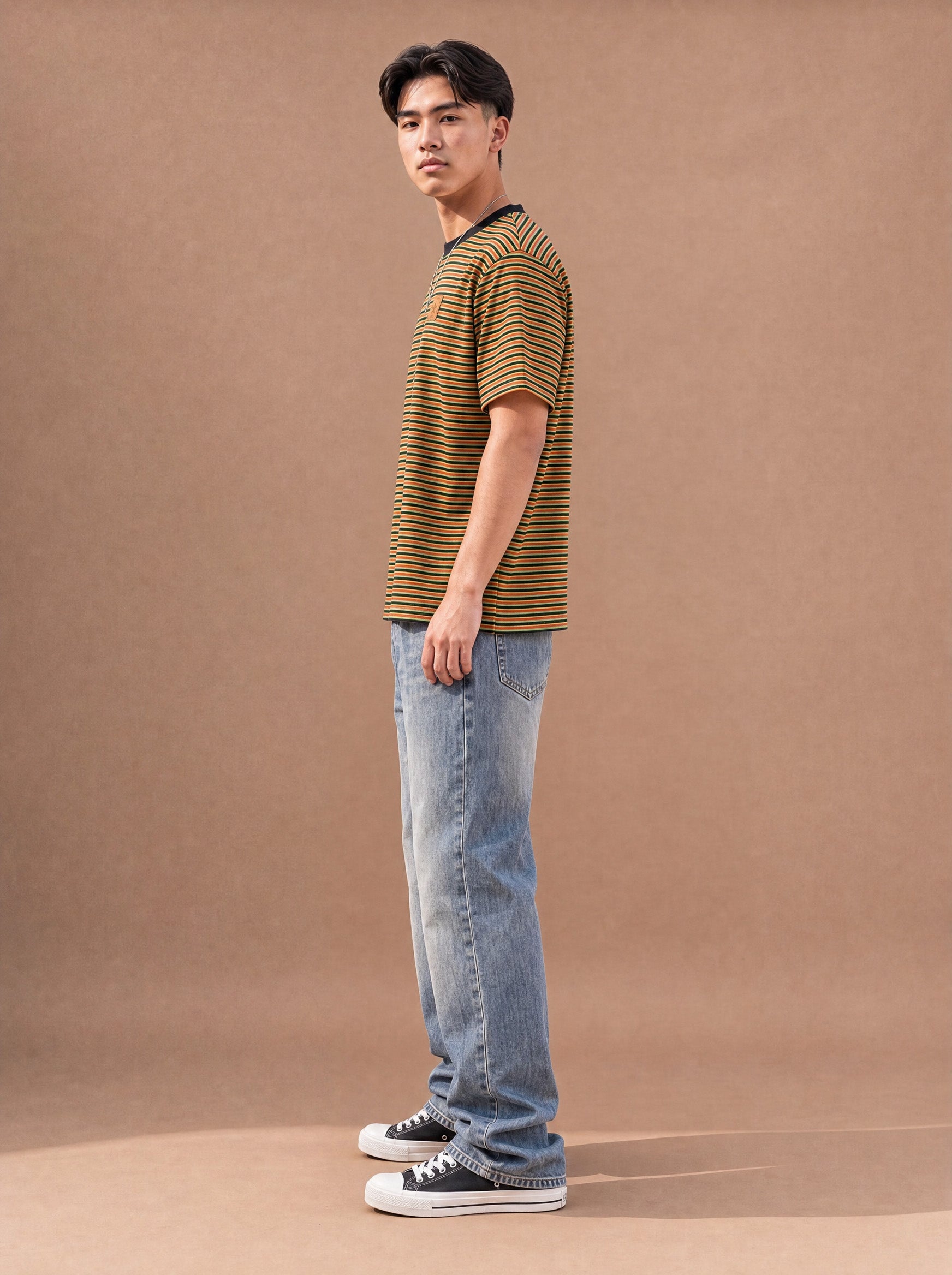 The Small Talk Stripe Crewneck Tee (Bumblebee)