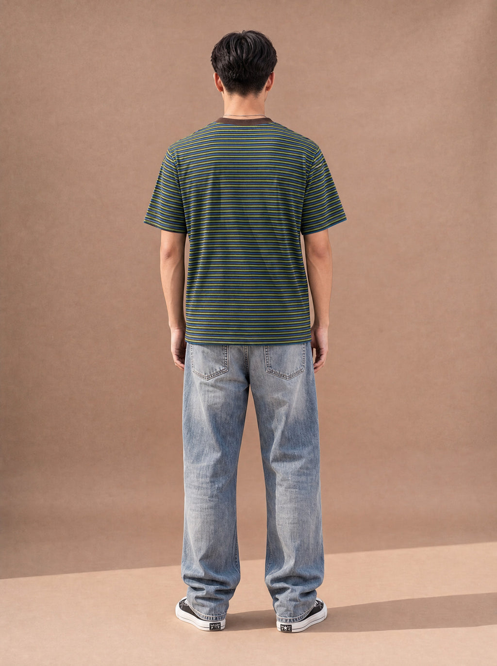 The Small Talk Stripe Crewneck Tee (Oasis)