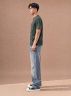 The Small Talk Stripe Crewneck Tee (Oasis)