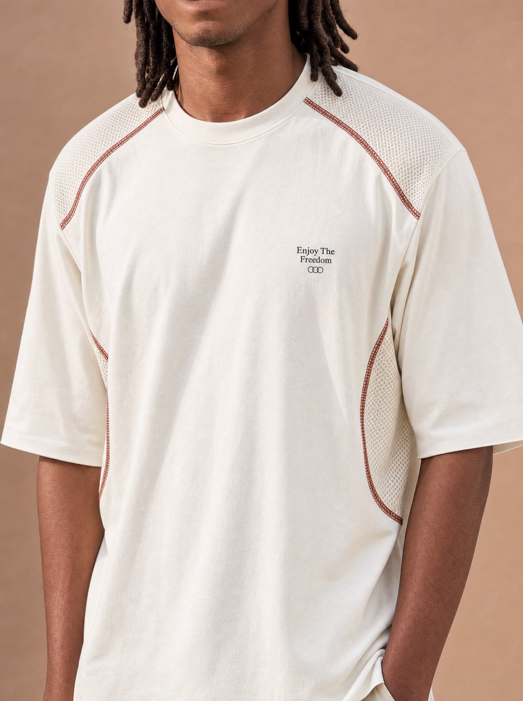 The Mesh Route Crewneck Tee (Snow)