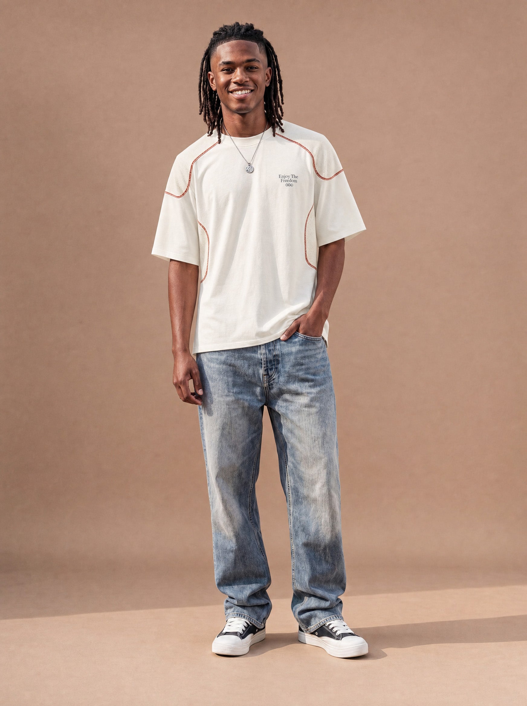 The Mesh Route Crewneck Tee (Snow)