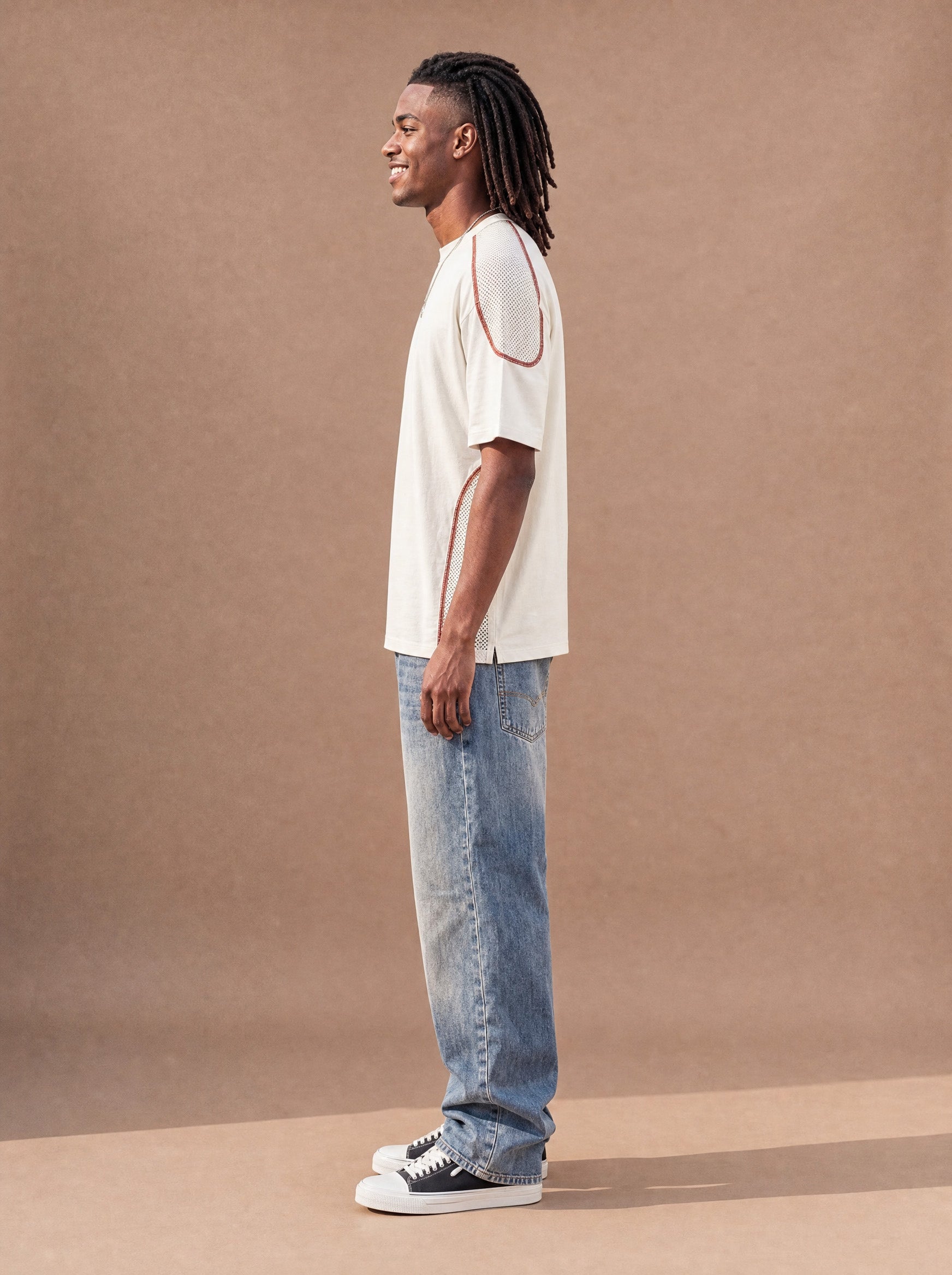 The Mesh Route Crewneck Tee (Snow)