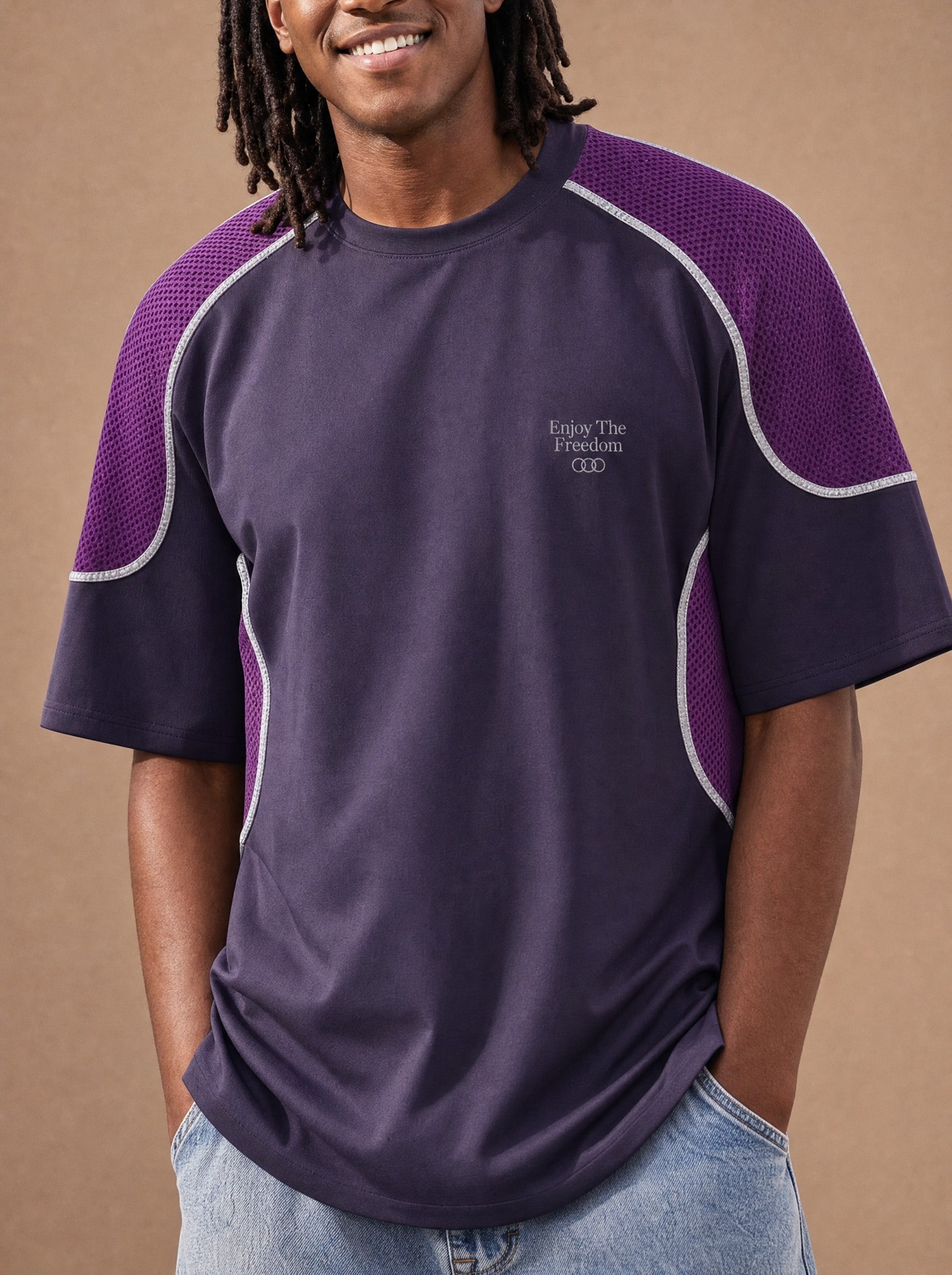 The Mesh Route Crewneck Tee (Plum)