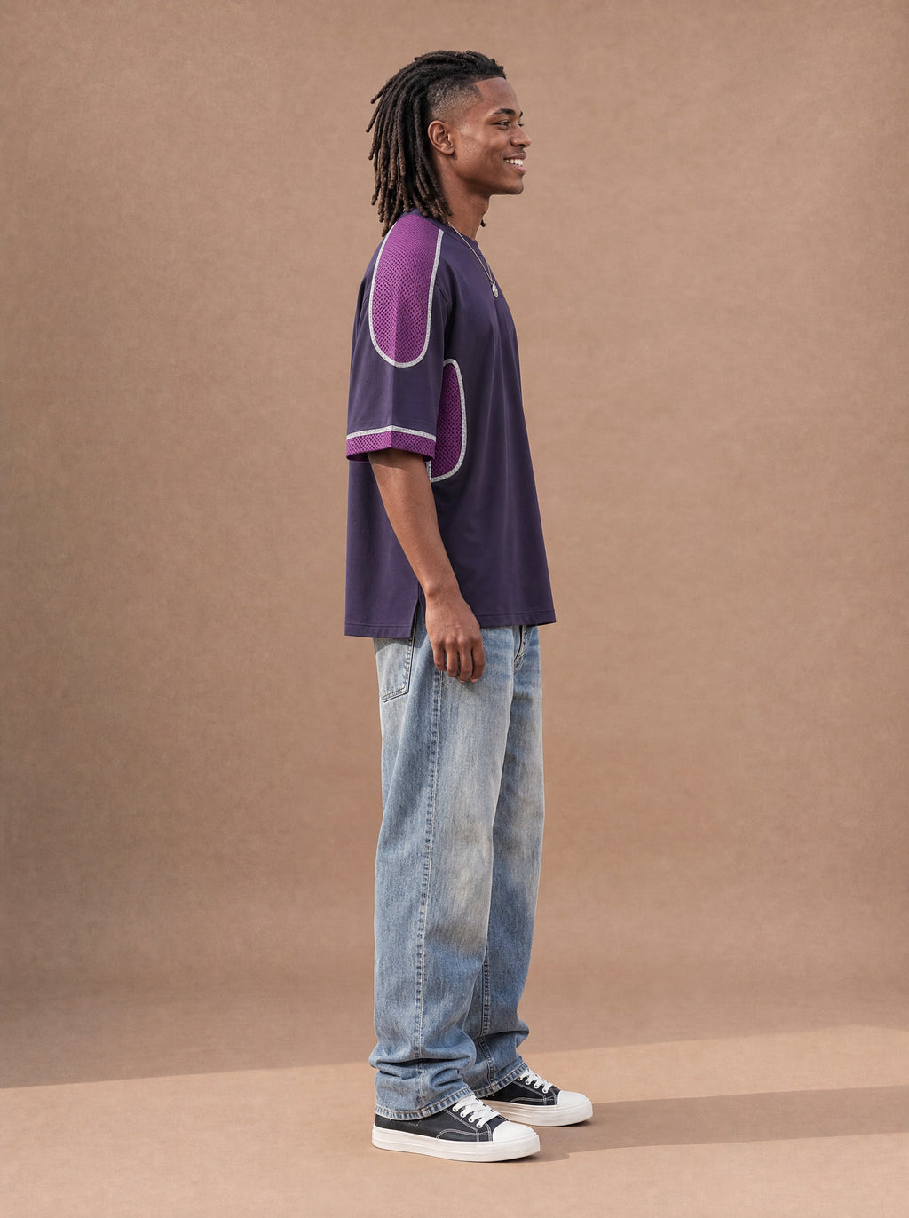 The Mesh Route Crewneck Tee (Plum)