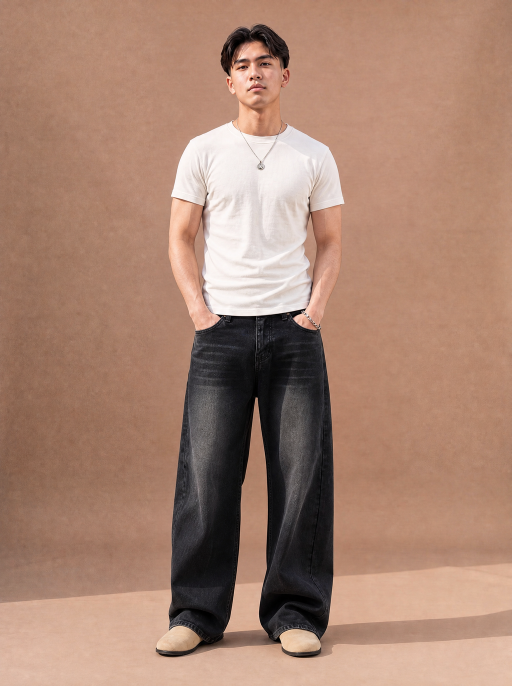 The Wide-Open Washed Jean (Onyx)