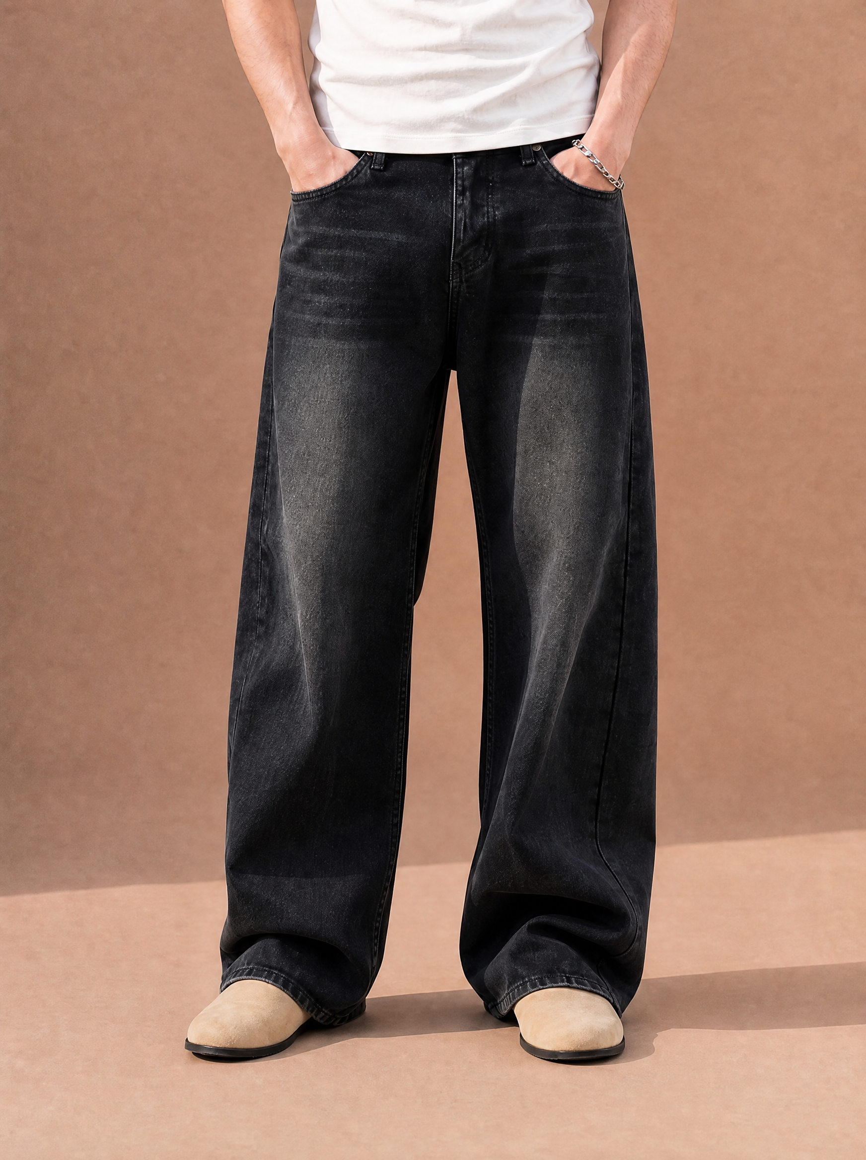 The Wide-Open Washed Jean (Onyx)