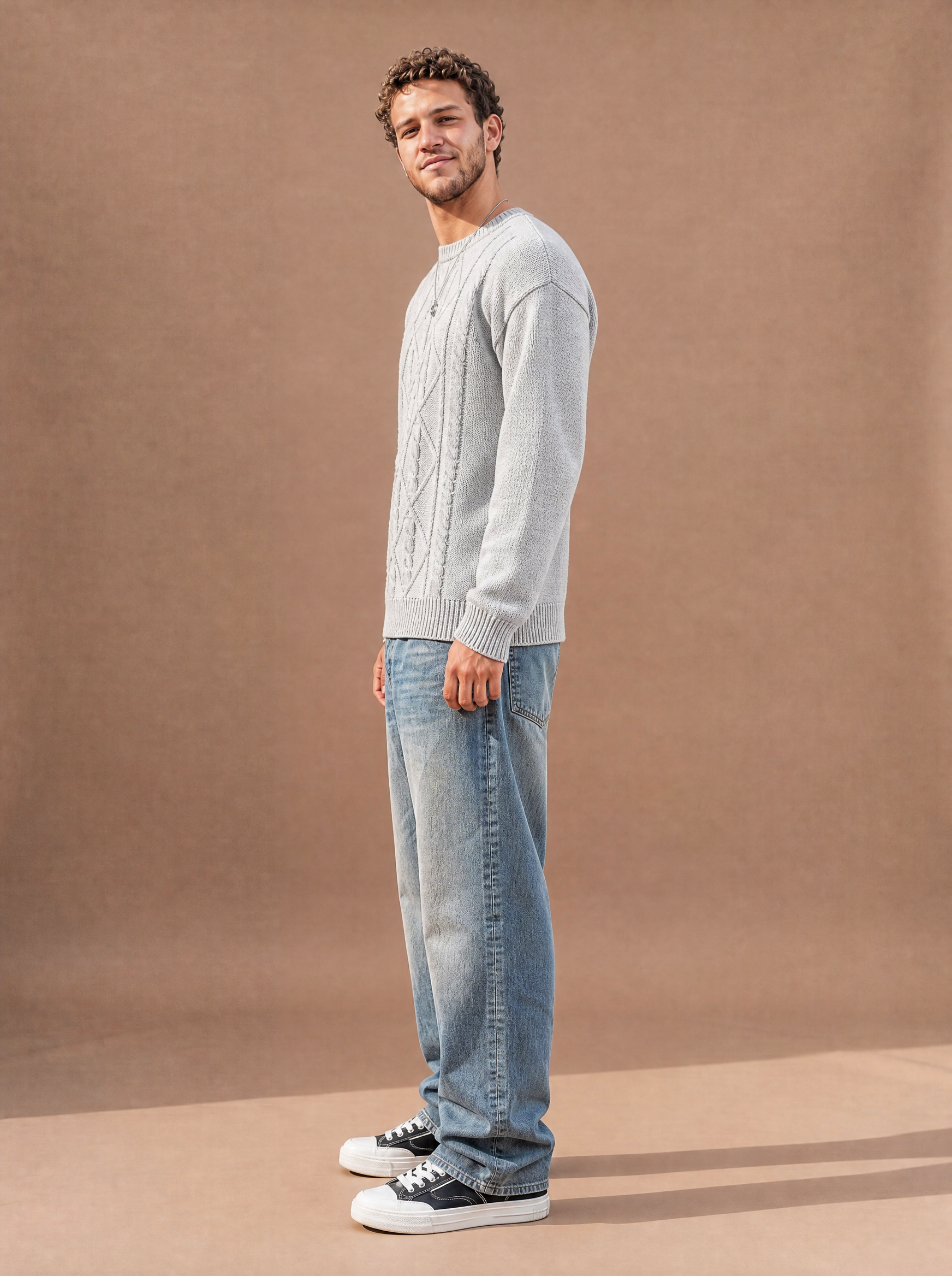 The Soft Plan Cable Crewneck (Ash)
