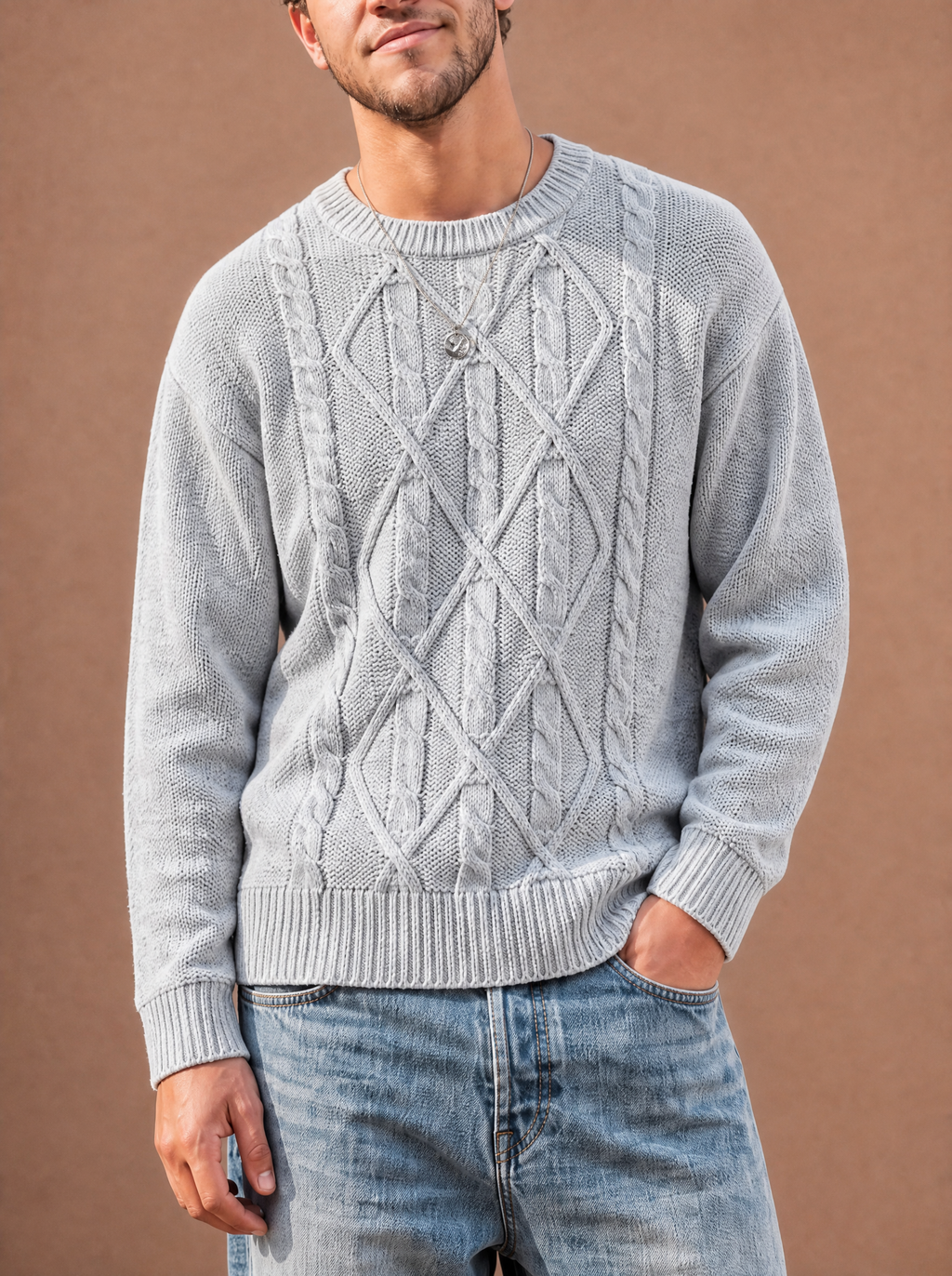 The Soft Plan Cable Crewneck (Ash)
