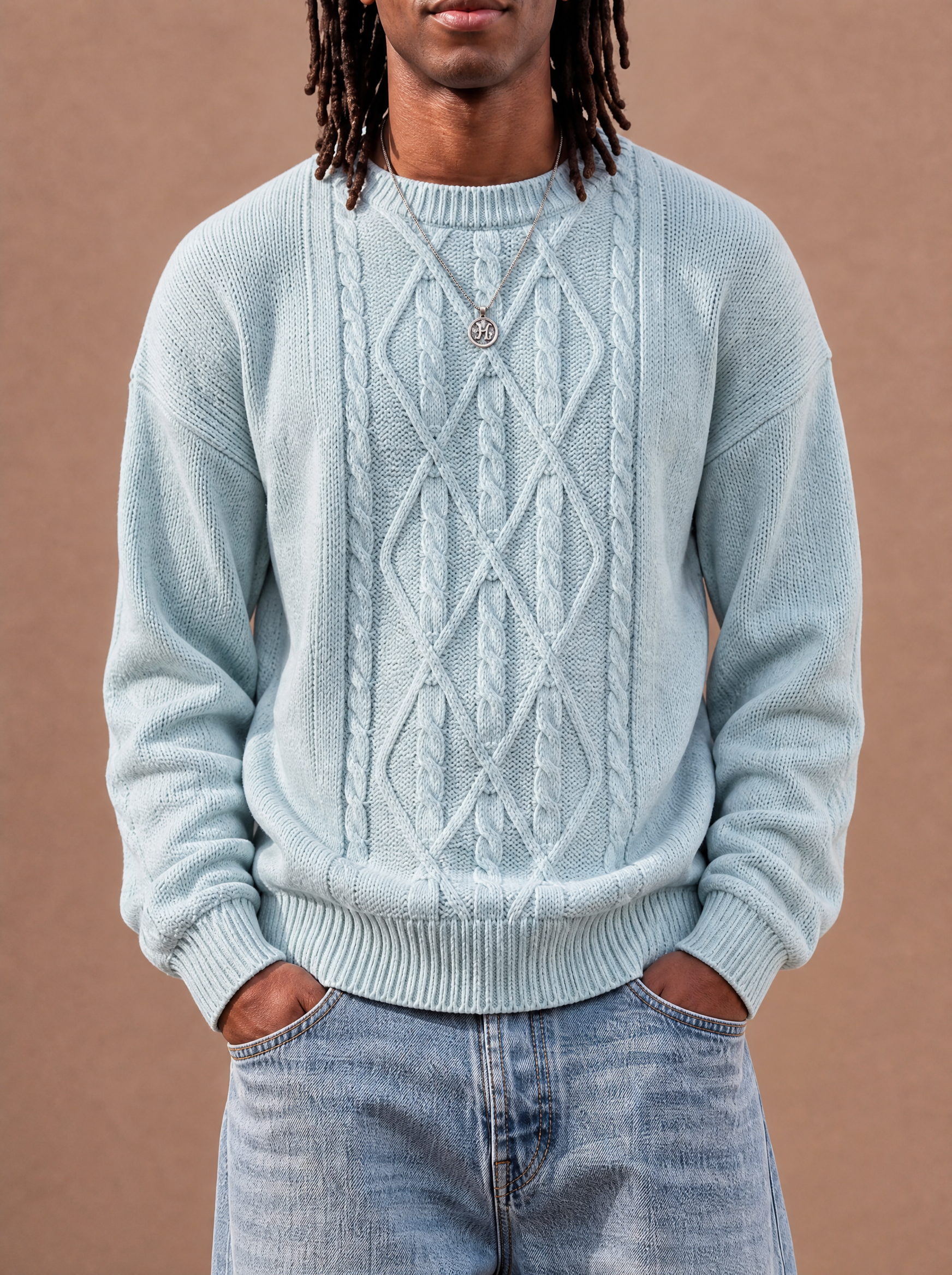 The Soft Plan Cable Crewneck (Sparrow)