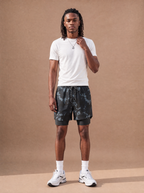 The Black Floral Layered Run Short