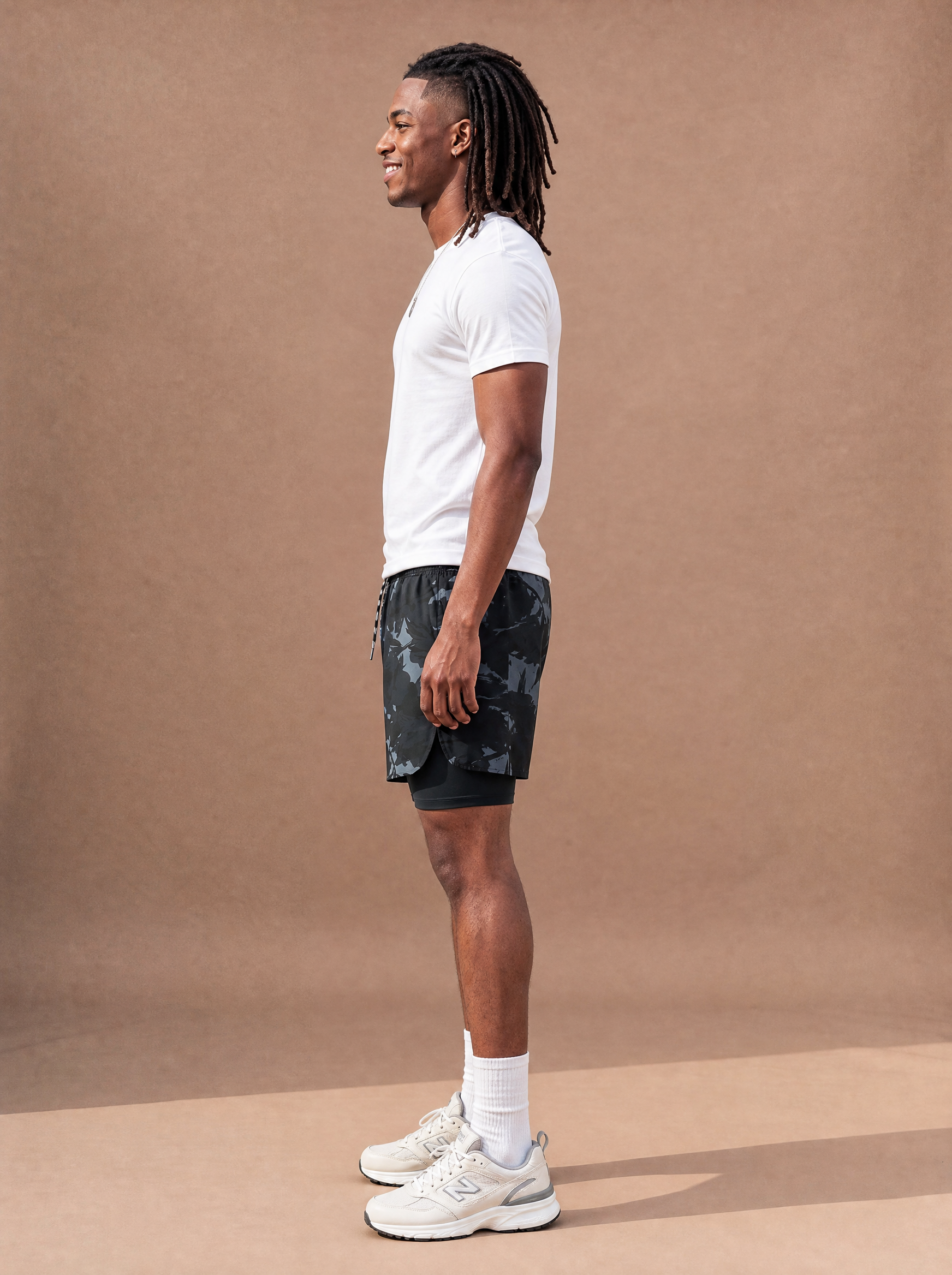 The Black Floral Layered Run Short