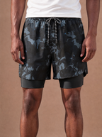 The Black Floral Layered Run Short