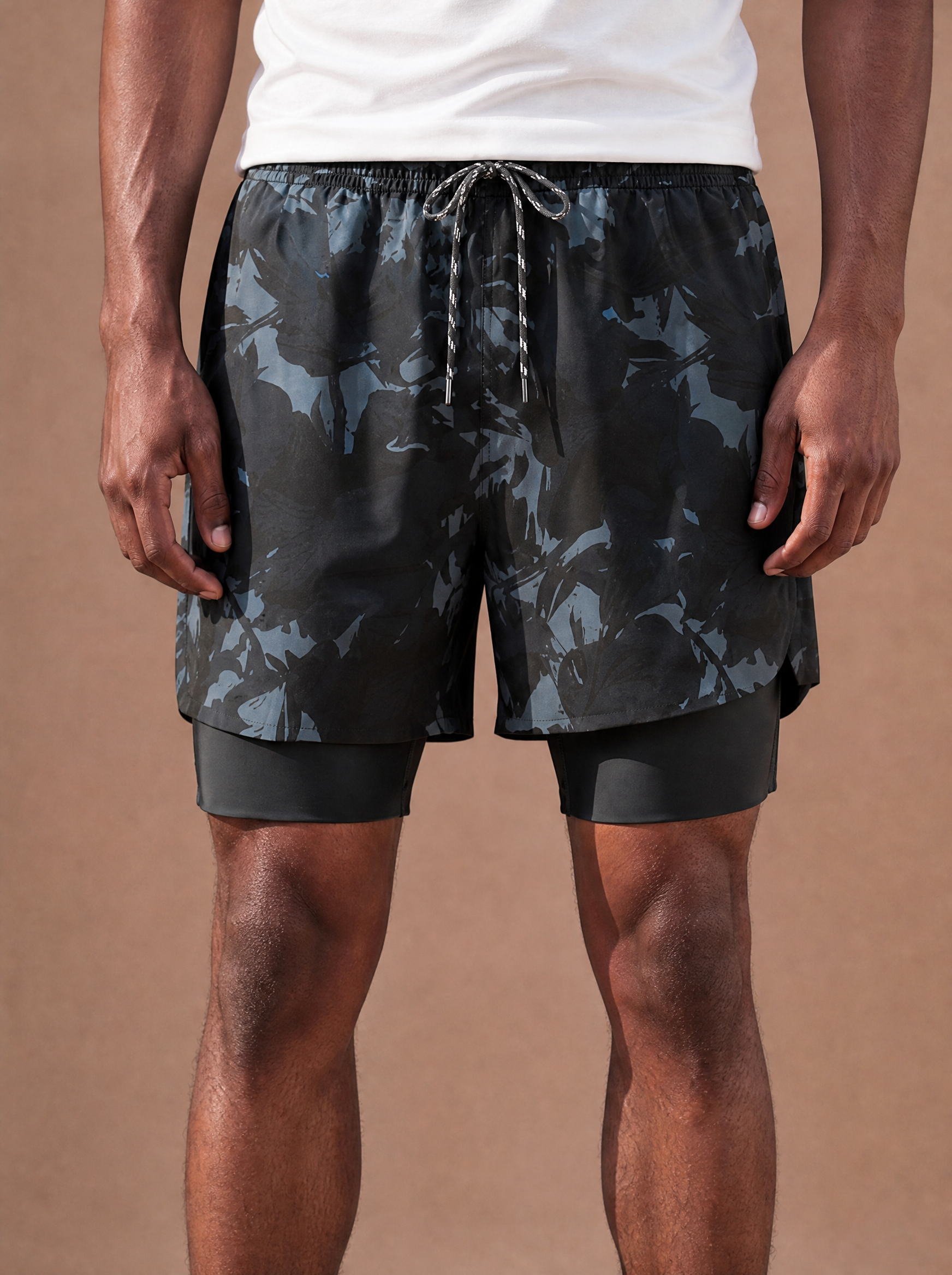 The Black Floral Layered Run Short