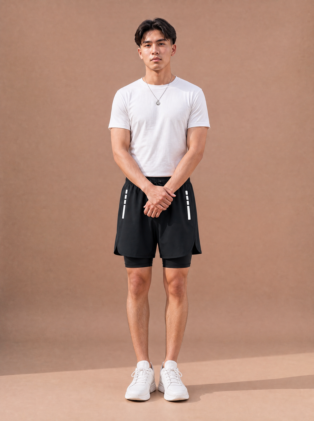 The Black Reflective Layered Run Short