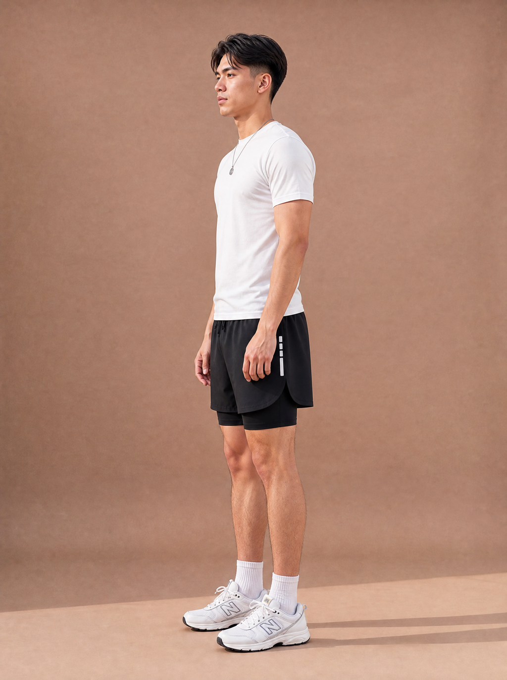 The Black Reflective Layered Run Short