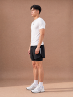 The Black Reflective Layered Run Short