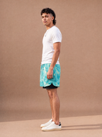 The Teal Floral Layered Run Short