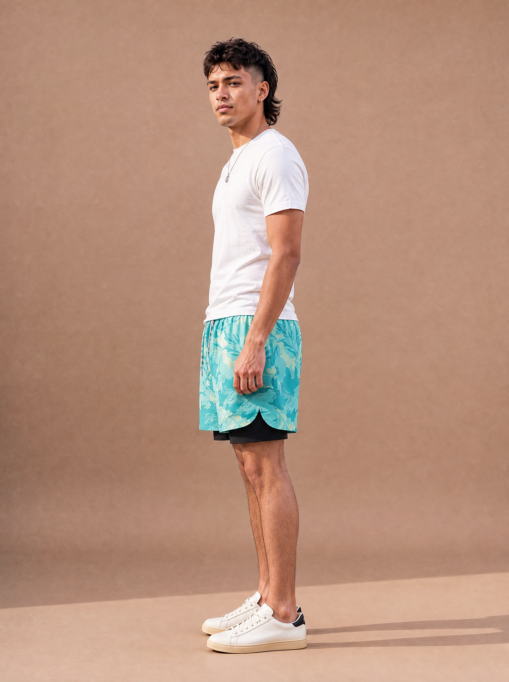 The Teal Floral Layered Run Short