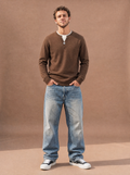 The Coffee-Run Split Crew Sweater (Camel)