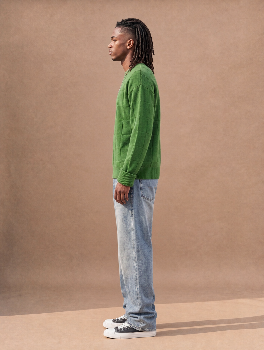 The Grid Check Chill Crewneck