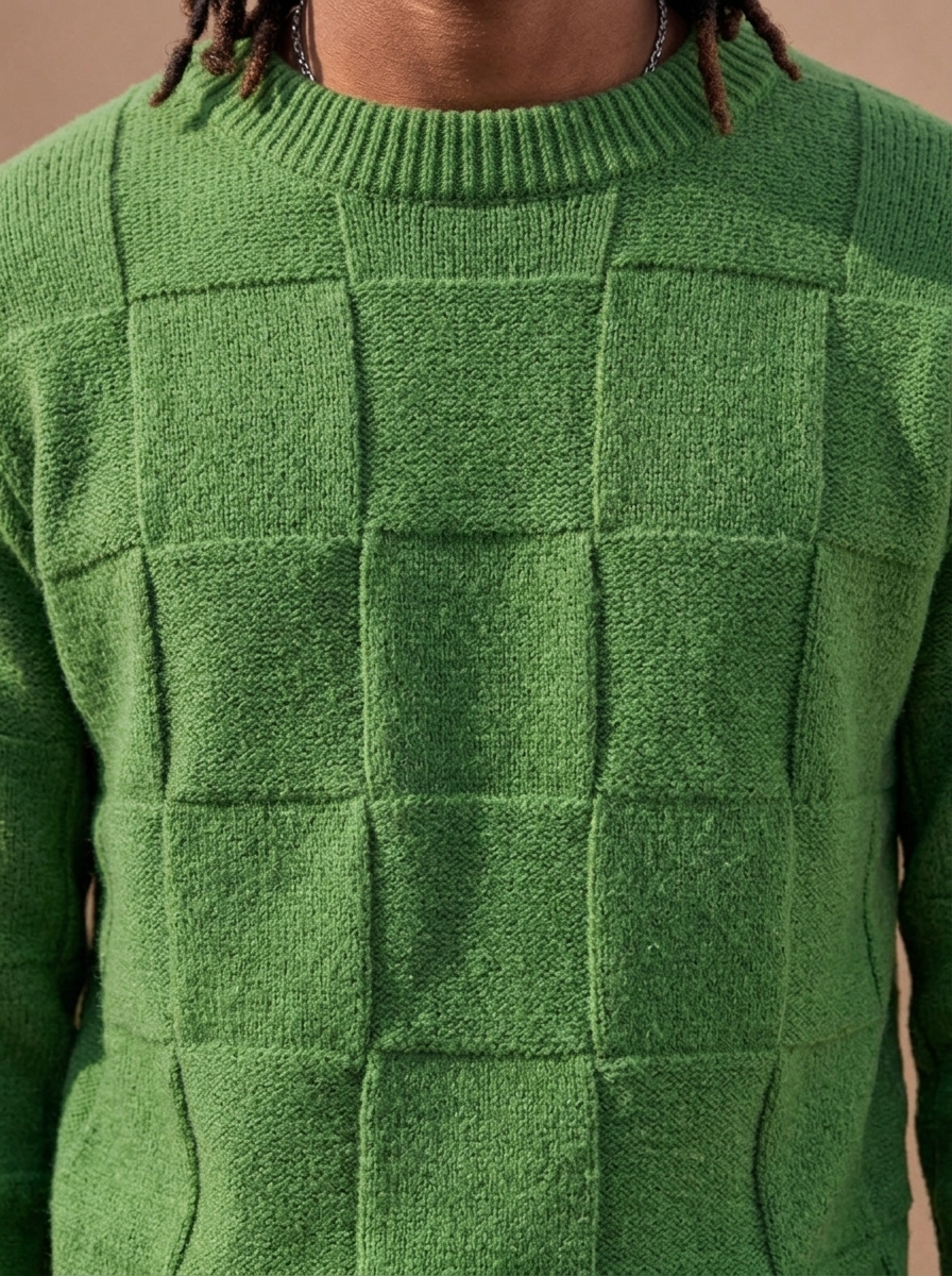 The Grid Check Chill Crewneck