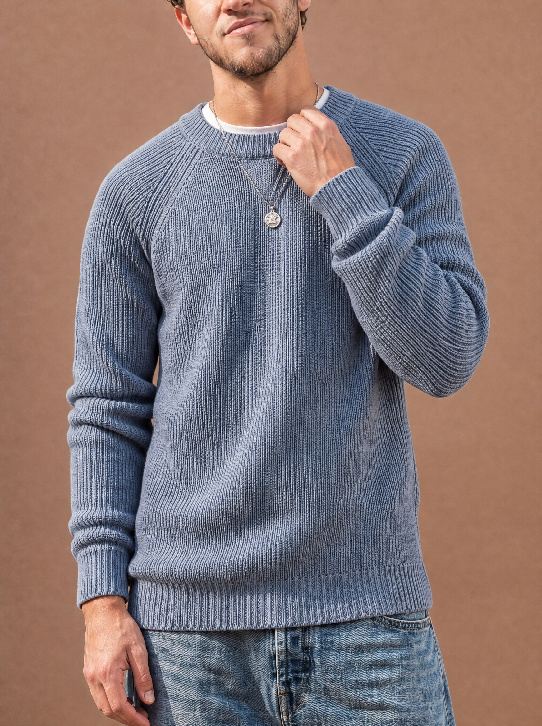 The Sunday Reset Crewneck Sweater (Cornflower)