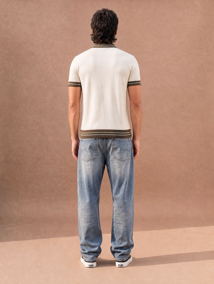 The Half-Zip Plans Knit Shirt