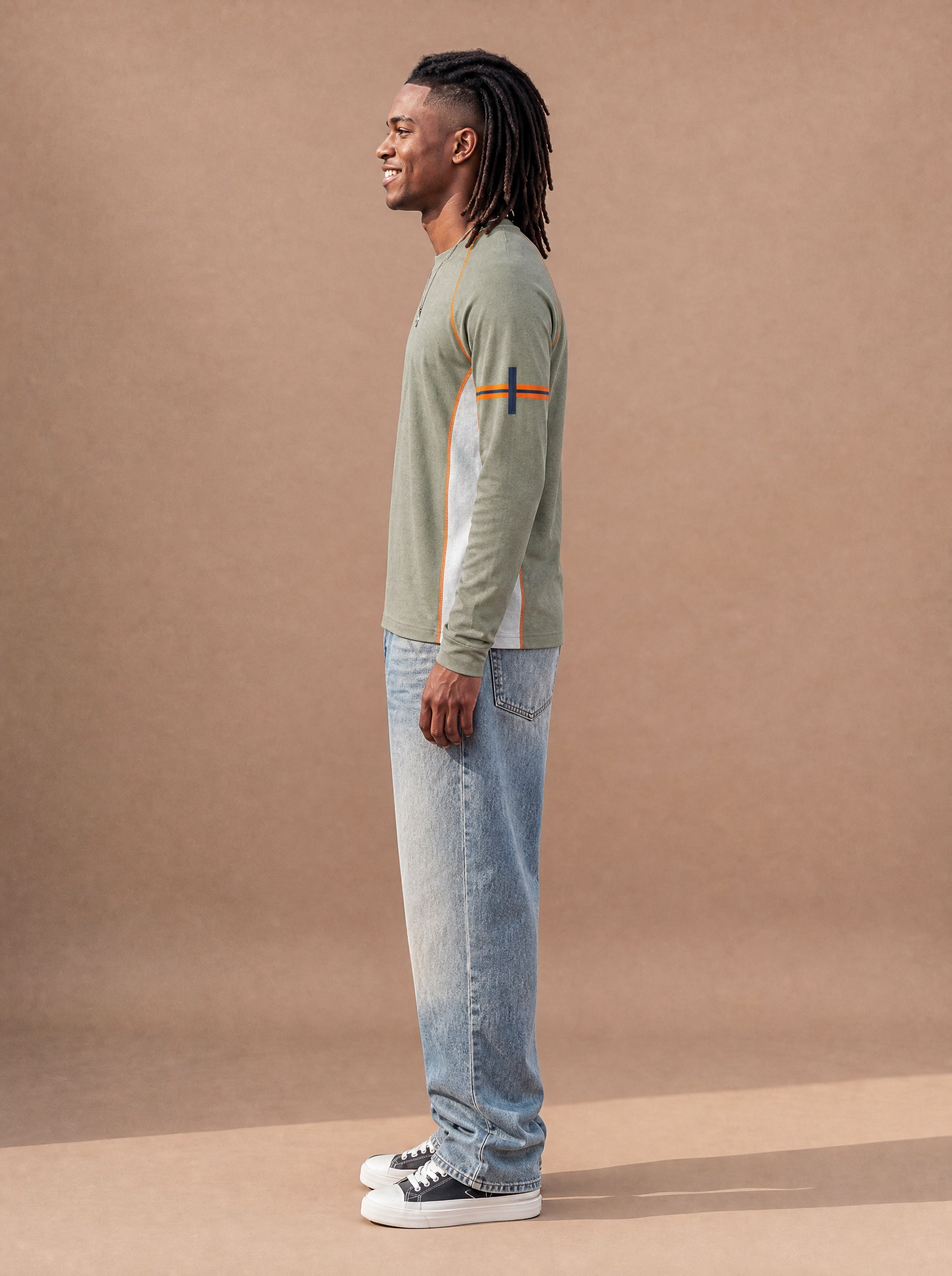 The Dolomites Long Sleeve Crew (Sage/White)
