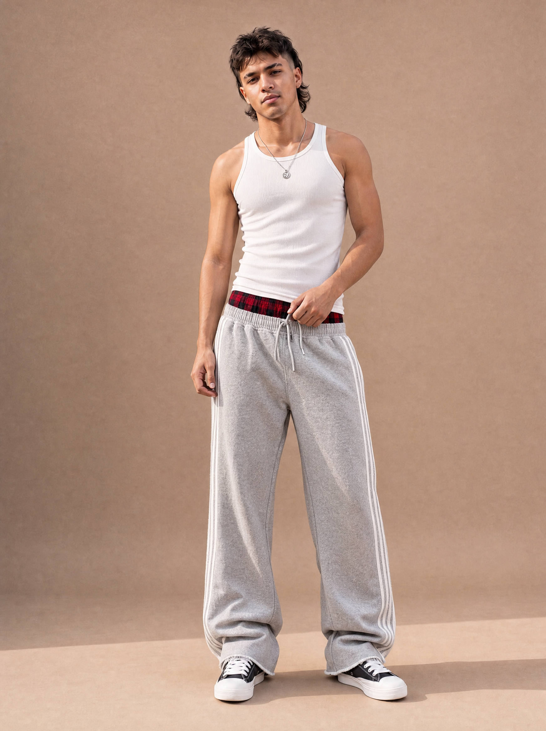 The Boxer-Waist Lounge Track Pant (Grey/Red)