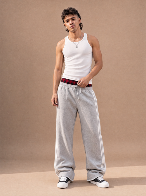 The Boxer-Waist Lounge Track Pant (Grey/Red)