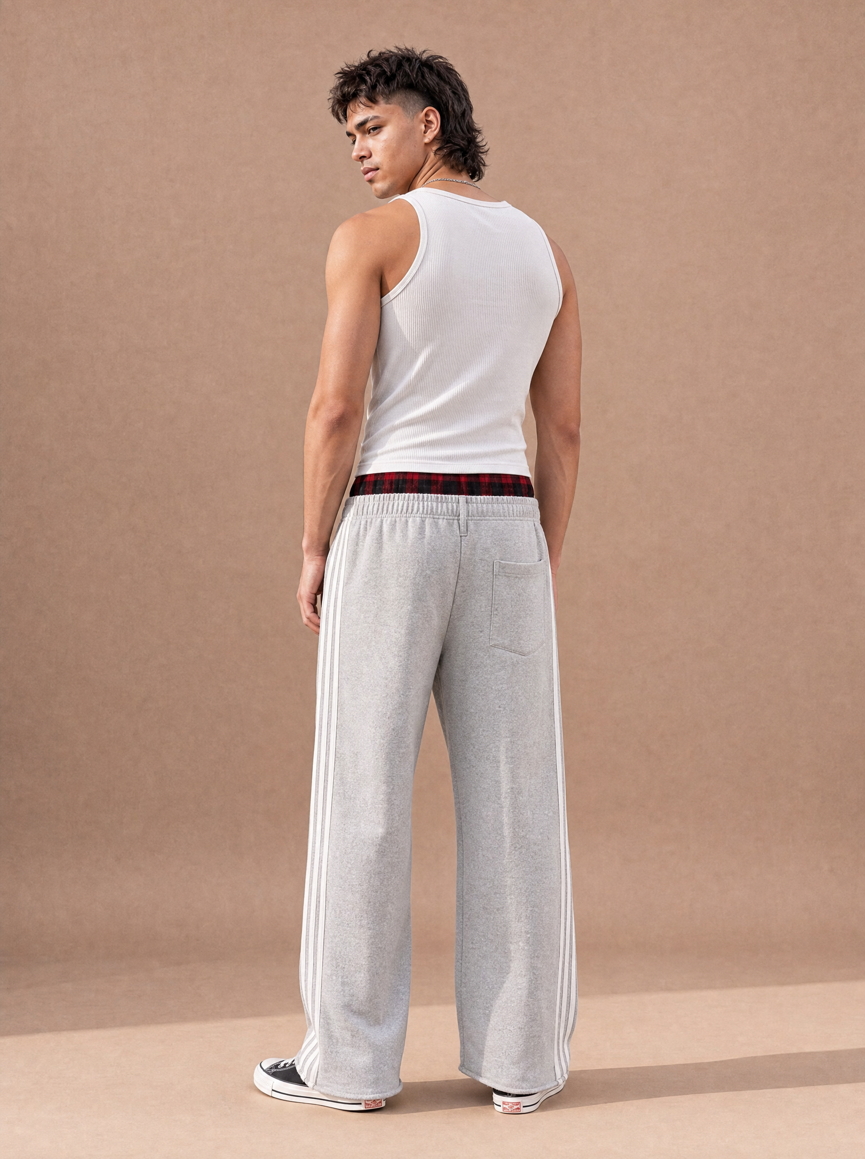 The Boxer-Waist Lounge Track Pant (Grey/Red)