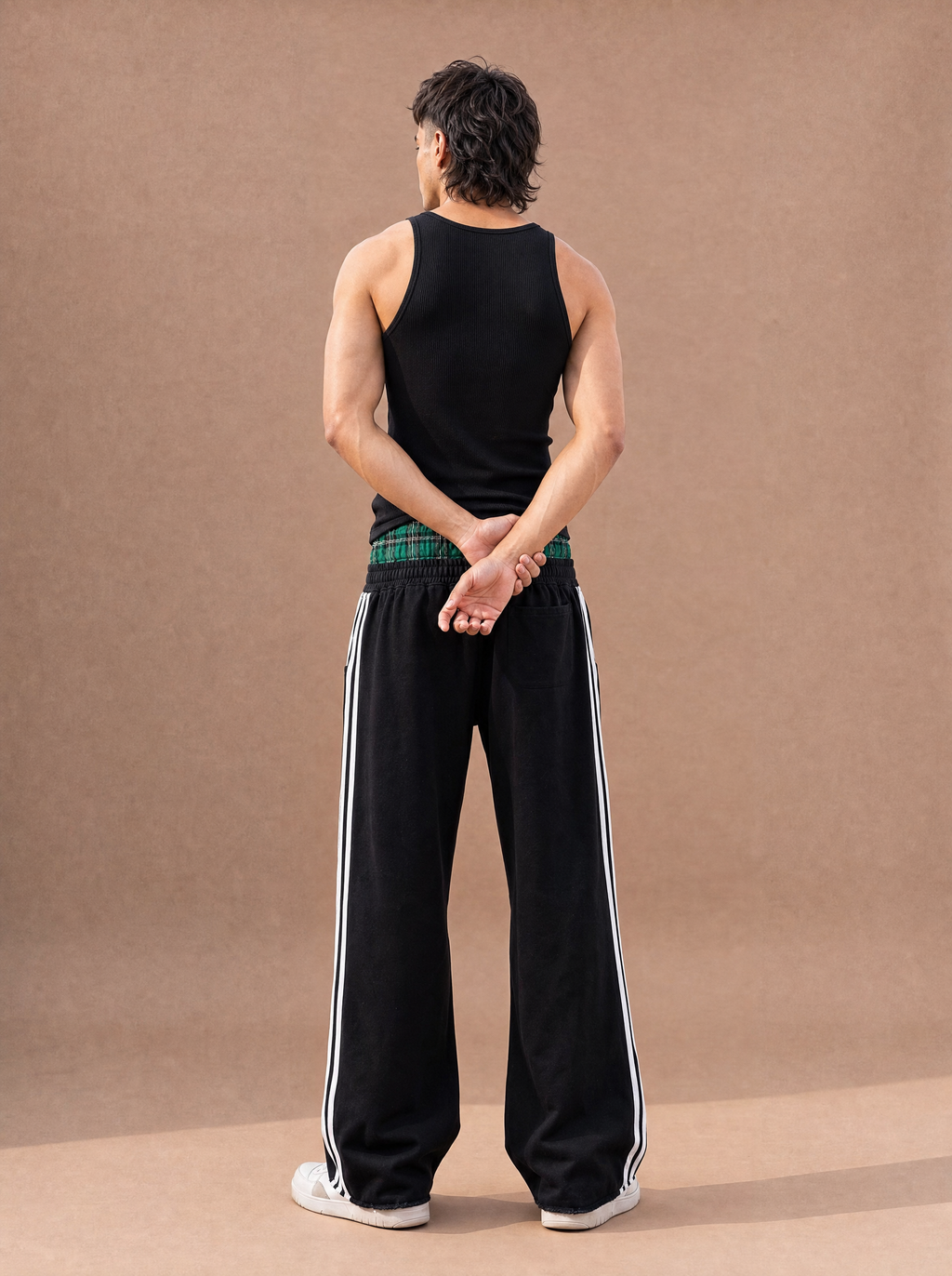 The Boxer-Waist Lounge Track Pant (Black/Green)